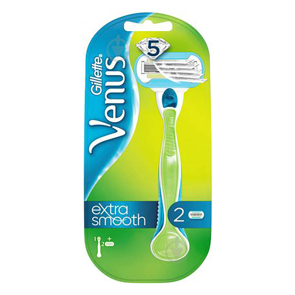 

Станок с 2 сменными кассетами Gillette Venus Extra Smooth (7702018487233), Зелёный