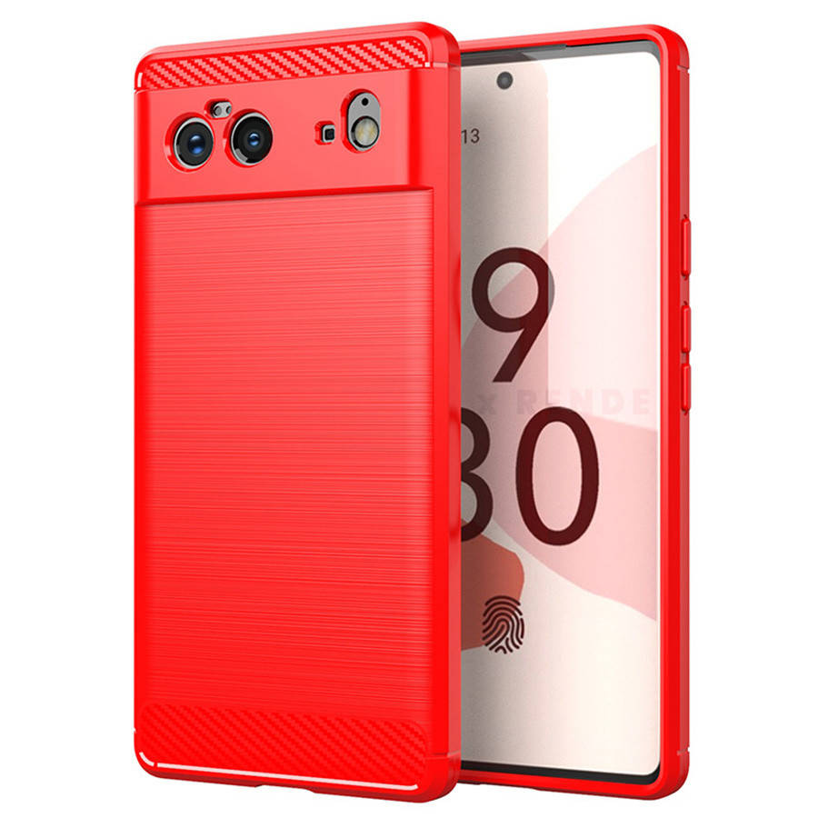 

Чехол Lenuo Carbon Fiber для Google Pixel 6 Red, Красный