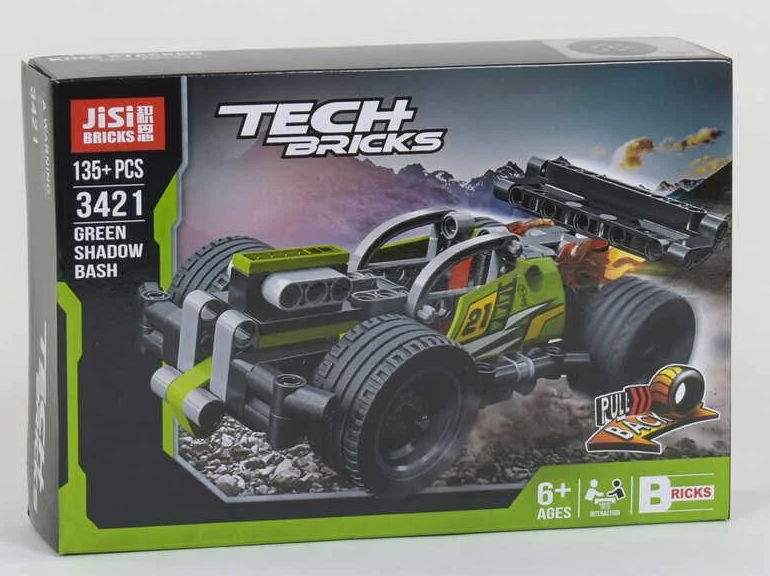 

Конструктор TechBricks Зелёное Авто 135 деталей, Зелёный