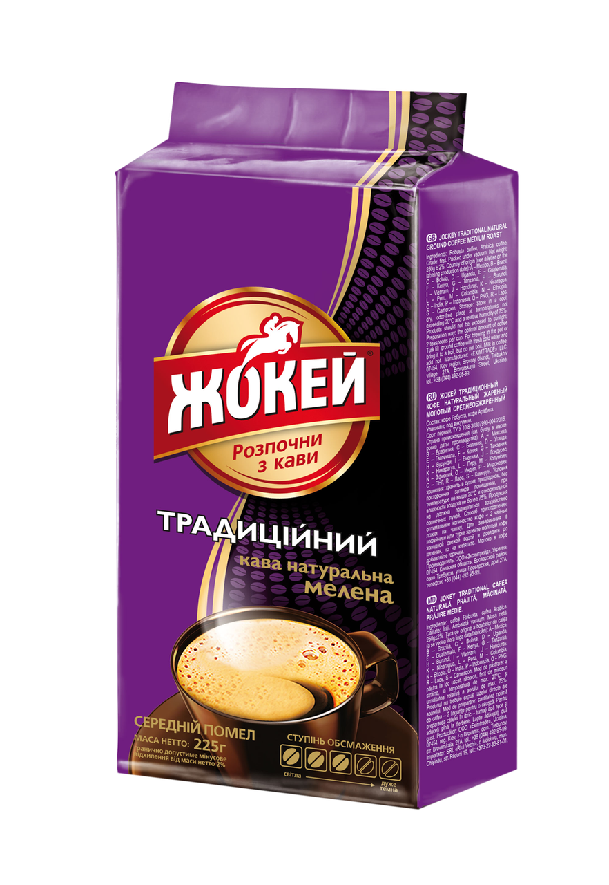 

/Кофе молотый 225гр вакуум Традиционный ЖОКЕЙ