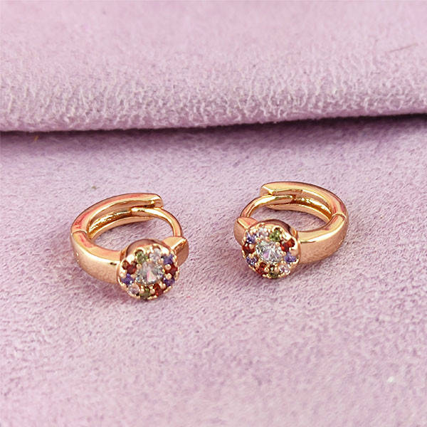 

Серьги кольца детские Xuping цветные камни медицинское золото позолота 18К А/В 1-1331