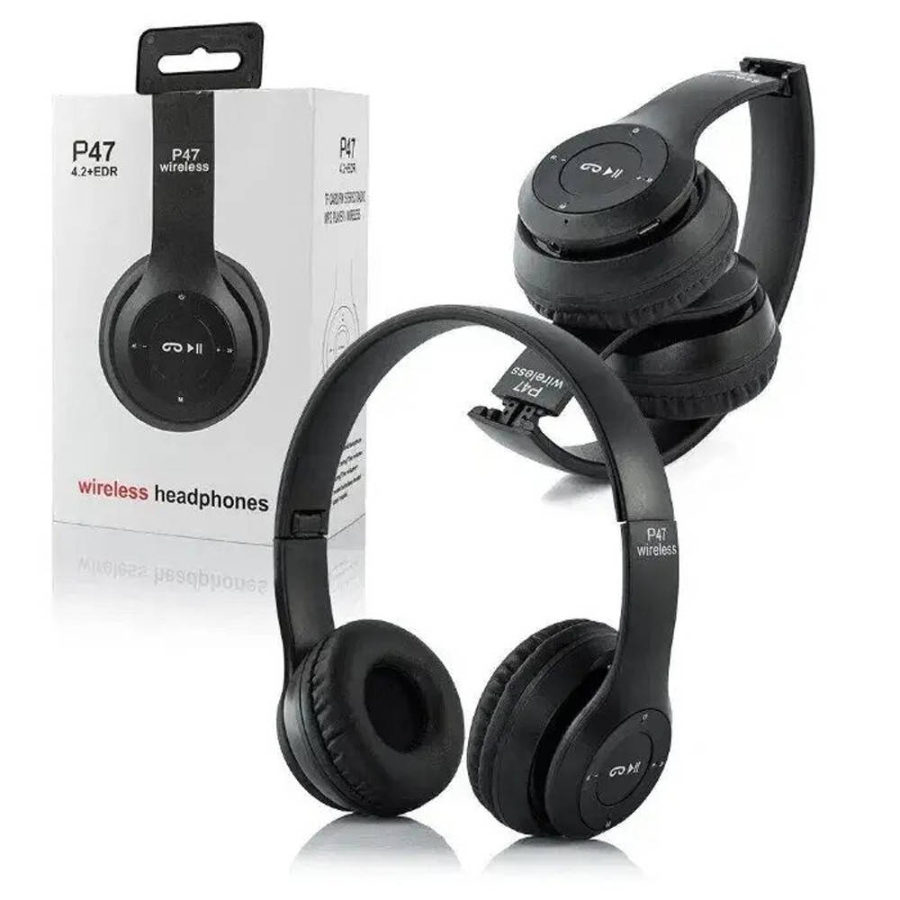 

Беспроводные Bluetooth наушники P47 с MP3 плеером / Накладные наушники с FM радио