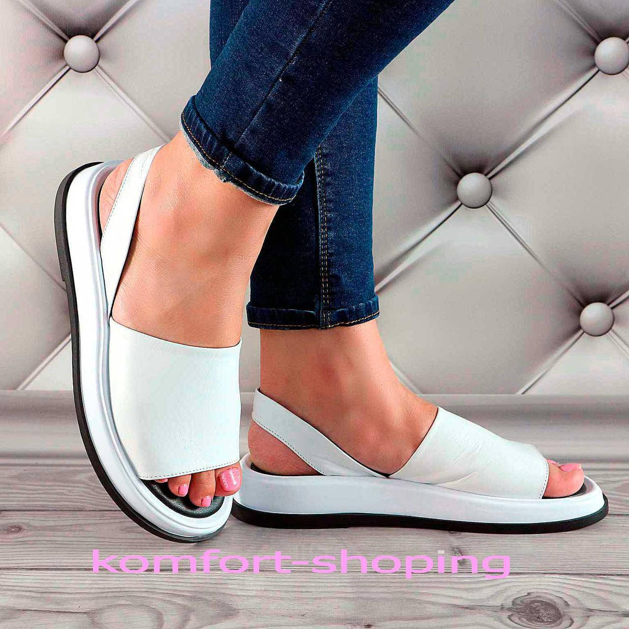 

Женские босоножки кожаные, белые К 1373 38