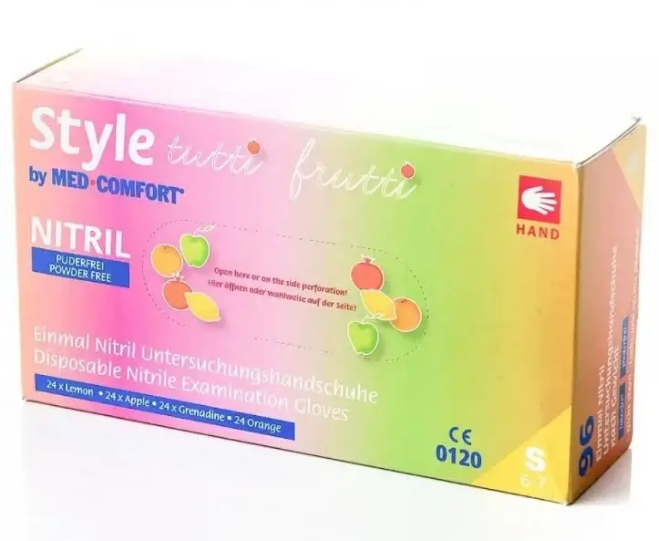 

Перчатки нитриловые, AMPri Style Tutti-Frutti (96шт), 4 цвета