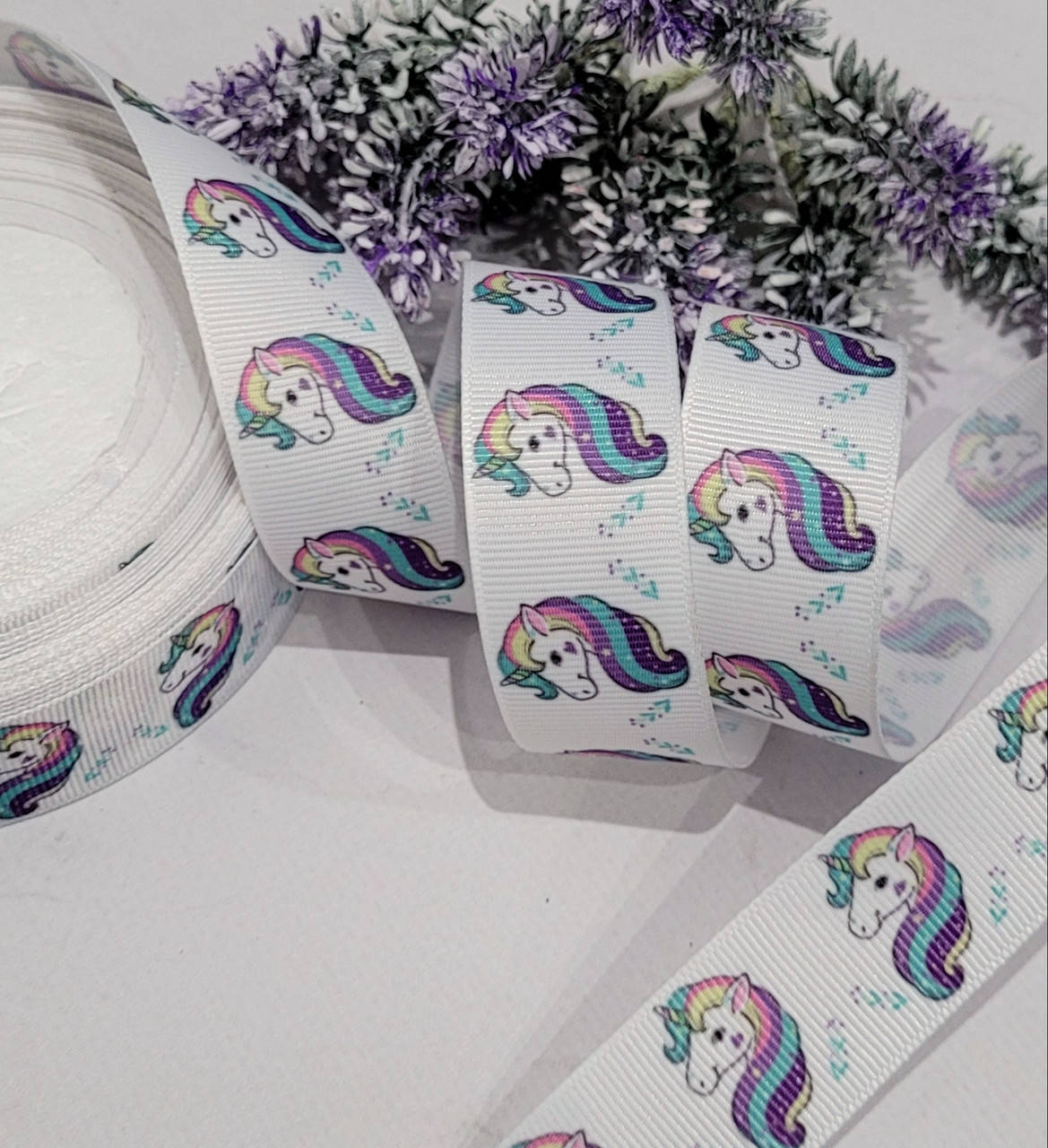 

Стрічка репсова 2,5см Єдиноріжка