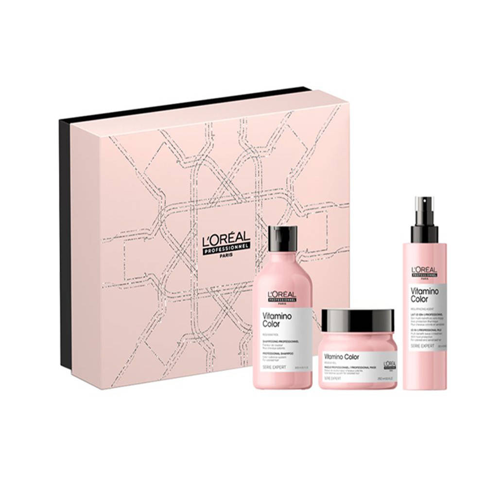 

Набор шампунь 300 мл +кондиционер 200 мл+ термо спрей 190мл Vitamino Color L’Oreal Professionnel Paris*