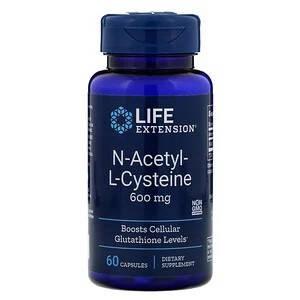 

NAC N-ацетил-L-цистеин, N-Acetyl-L-Cysteine Life Extension, 600 мг, 60 капсул