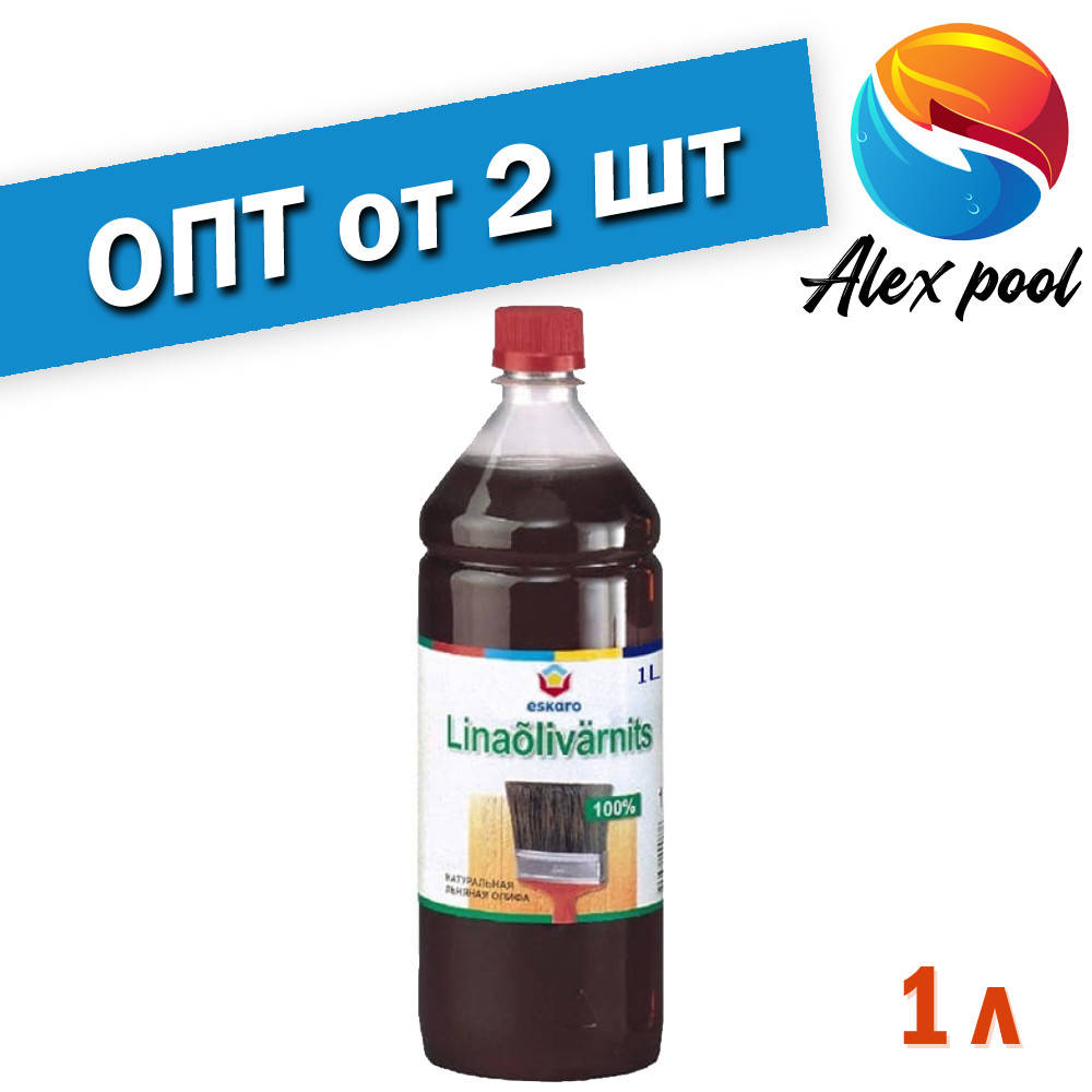 

Eskaro Linaolivarnits 1 л Олифа натуральная льняная для пропитки и грунтования внутренних и наружных поверхнос