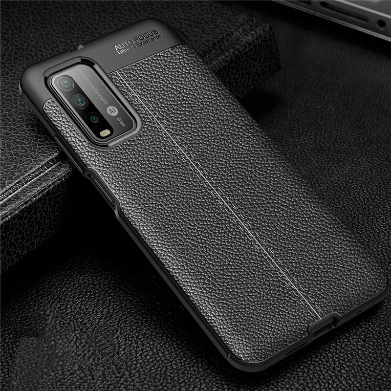 

Защитный чехол под кожу для Xiaomi Redmi 9T черный силиконовый бампер