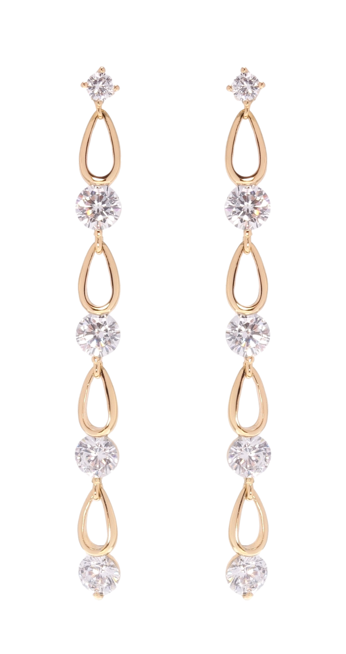 

Серьги XP Позолота 18К гвоздики (пусеты) "Подвески с фианитами"