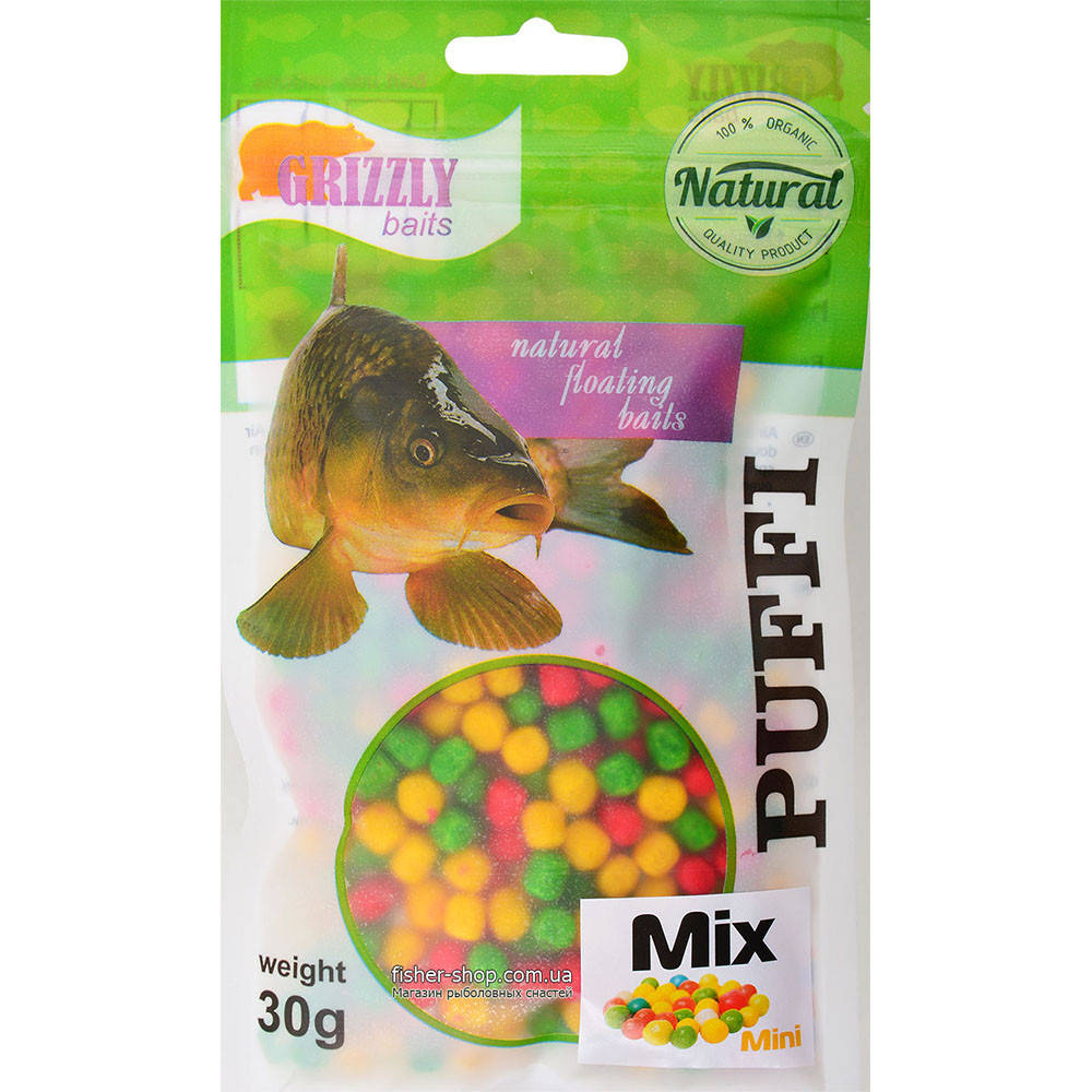 

Воздушное тесто Grizzly Baits Puffi Mix (Микс) 8мм 30г