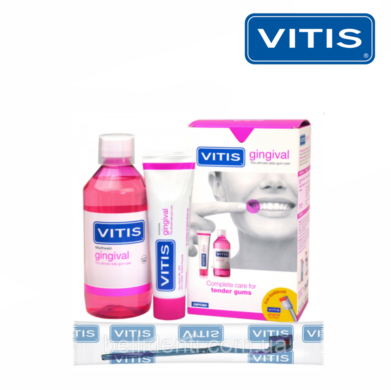 

Набор Vitis Gingival АКЦИЯ паста и ополаскиватель + щетка в подарок!