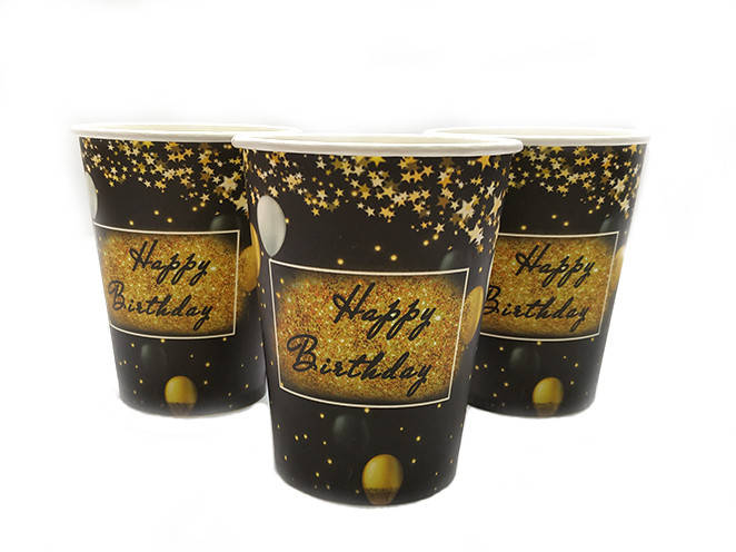 

Набор стаканчиков "HAPPY BIRTHDAY BLACK" 10 штук