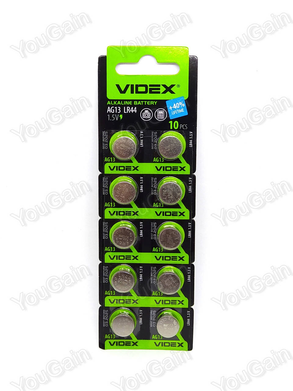 

Батарея AG13 Alkaline VIDEX (357, SR44W, SR44W, LR44, LR44, A76, GP 76A). 1 шт