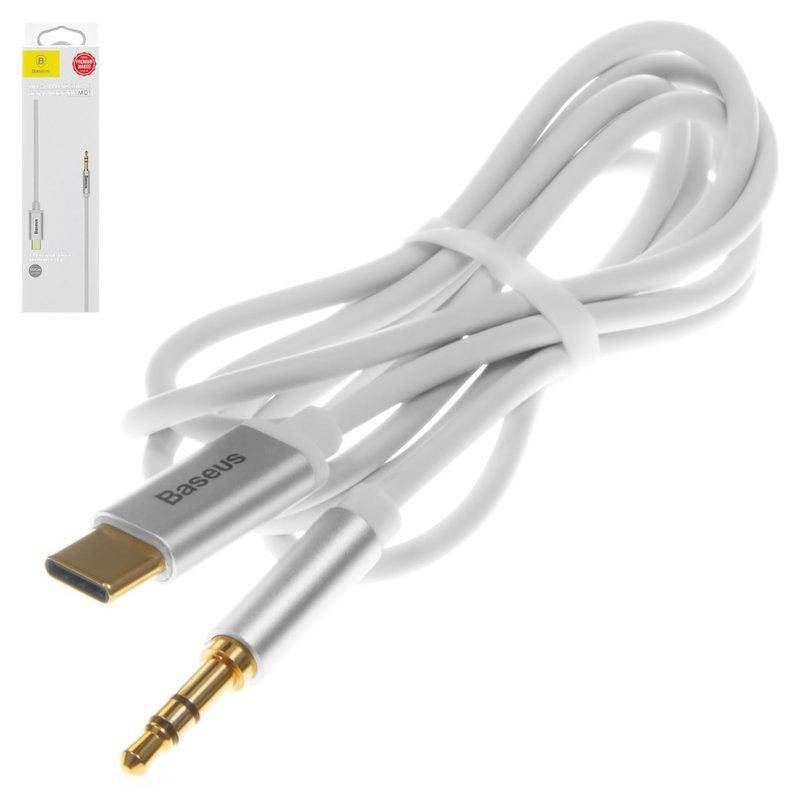 

AUX-кабель Baseus M01, USB тип-C, TRS 3.5 мм, 120 см, білий, #CAM01-02