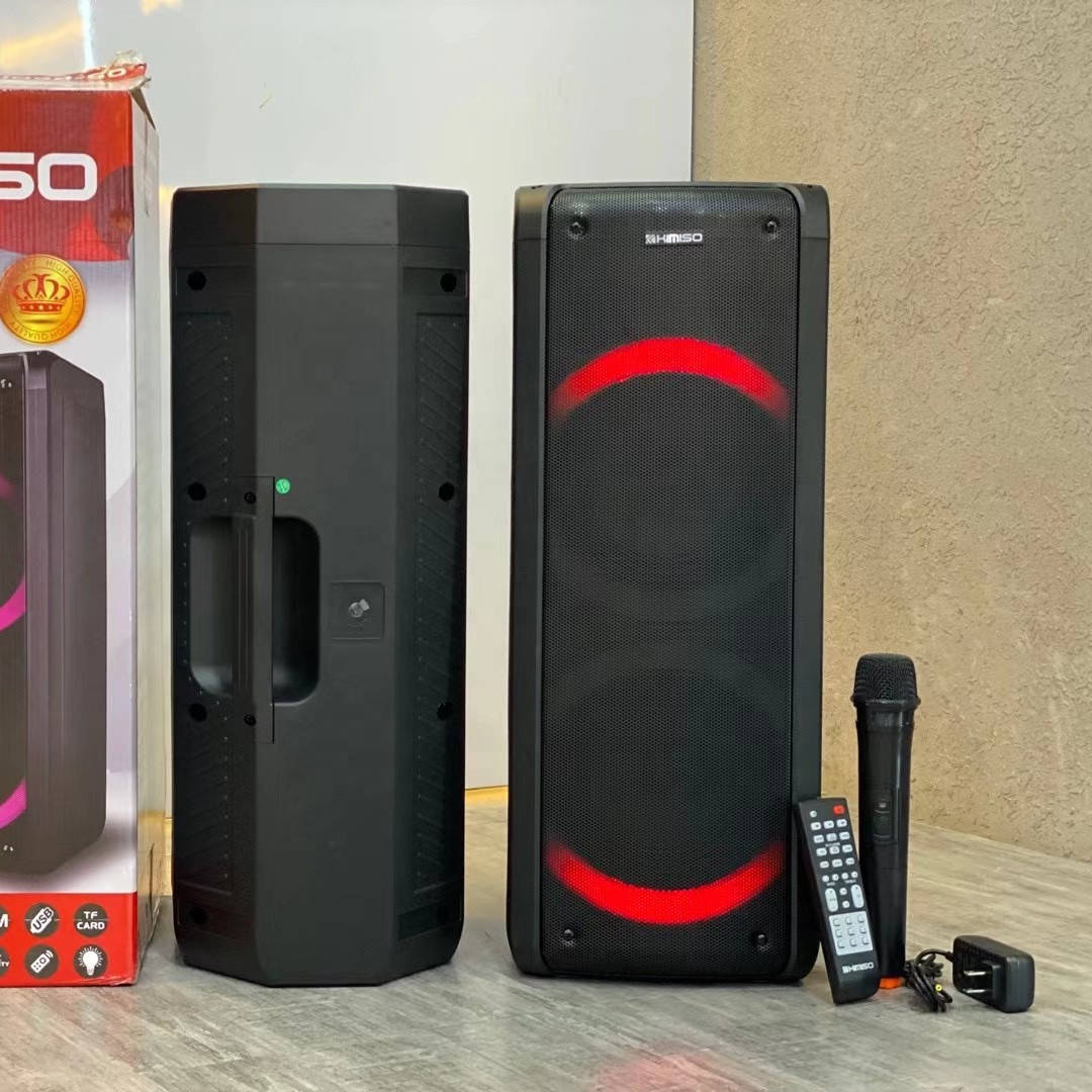 

KIMISO Partybox QS 8601 c радиомикрофоном, Светомузыка, 100 Ватт, DJ микшер, Чёрная