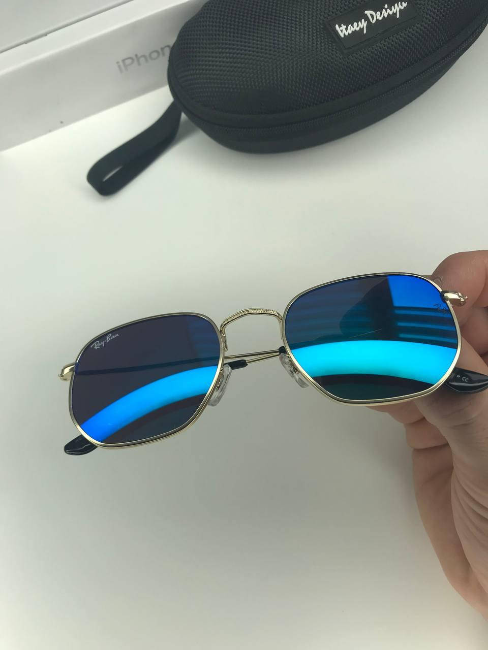 

Солнцезащитные очки Ray Ban Hexagonal Рай бан Шестиугольник RB3548 Зеленый/синий