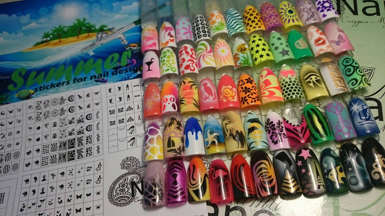 

Трафареты-наклейки для nail-art Лето