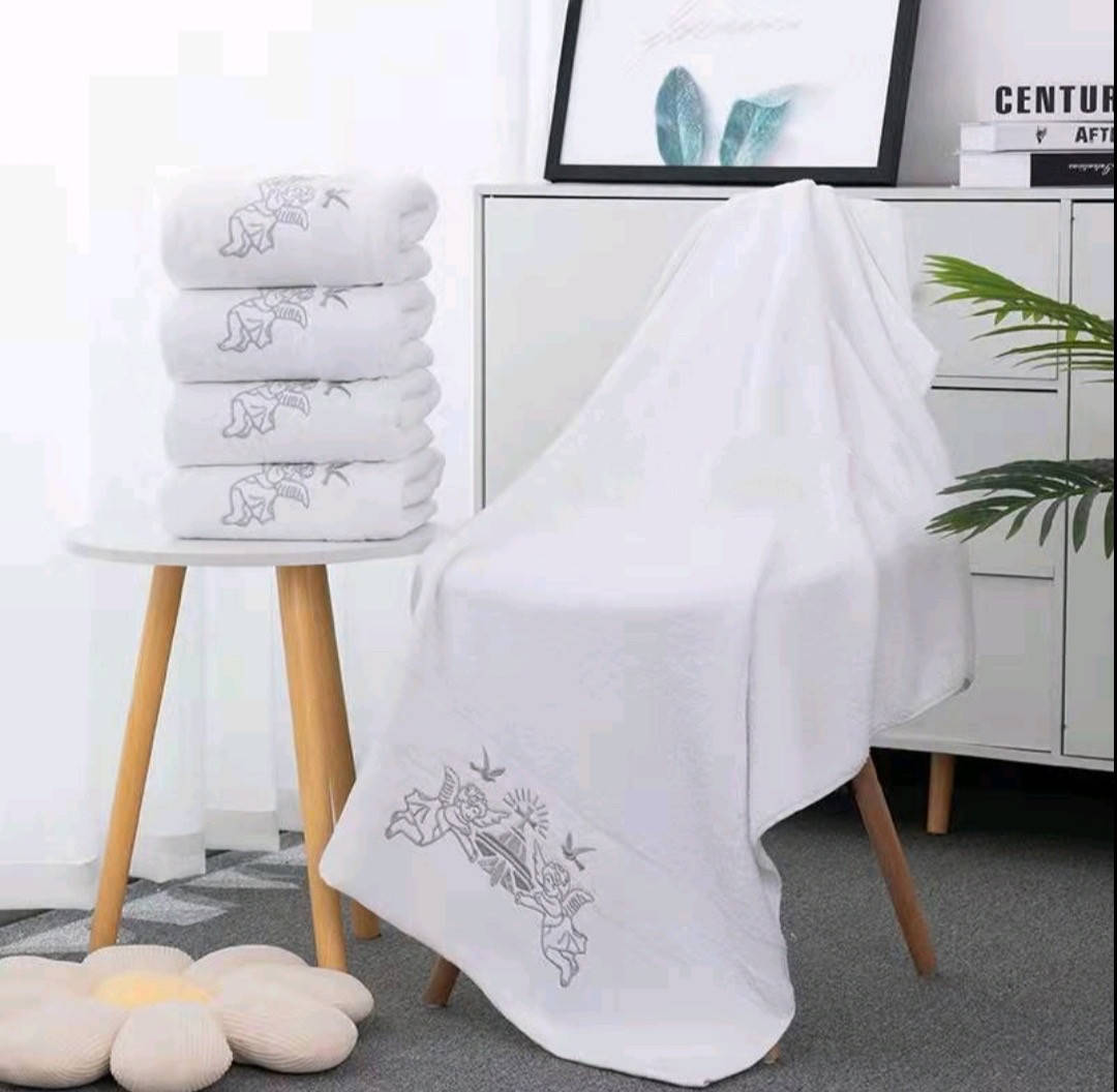 

Крыжма-полотенце для крещения/махровое полотенце с серебристой вышивкой, Белый