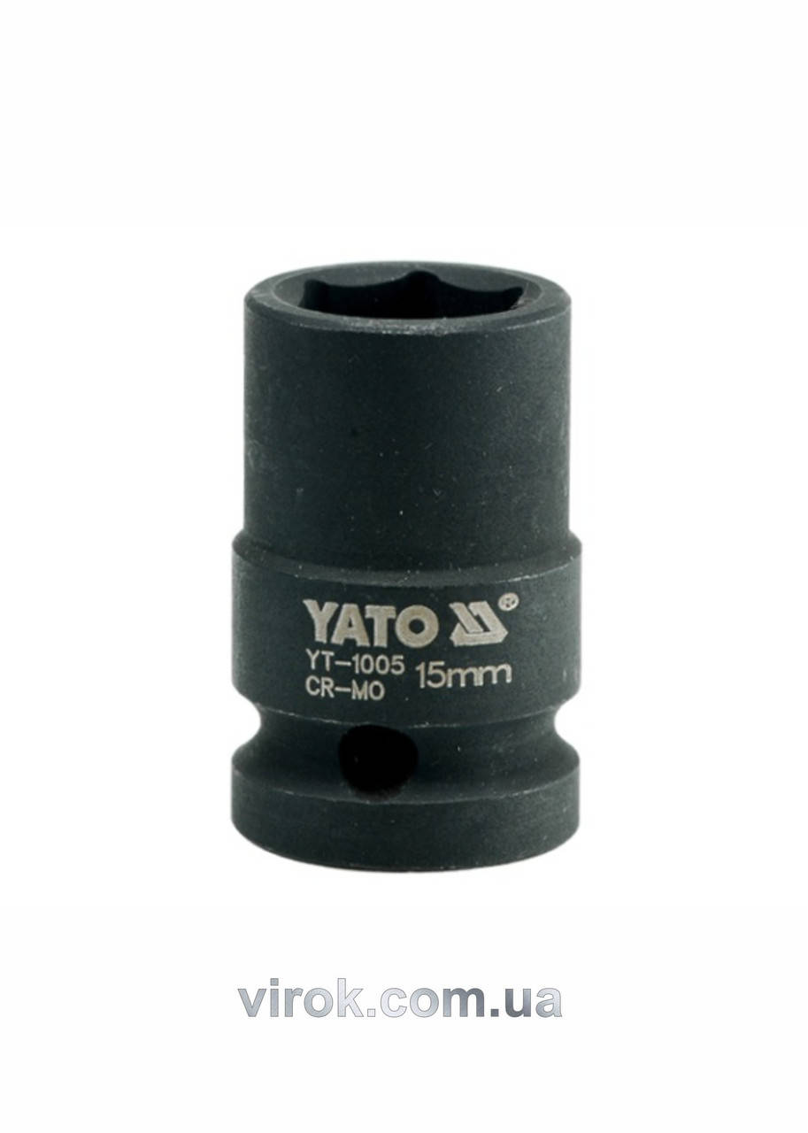 

Головка торцевая ударная шестигранная YATO 1/2" М15 х 39 мм YT-1005