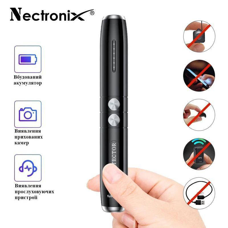 

Детектор жучков и скрытых камер, обнаружитель прослушки Nectronix T8, 1 МГц – 6.5 ГГц, WiFi, в виде маркера -