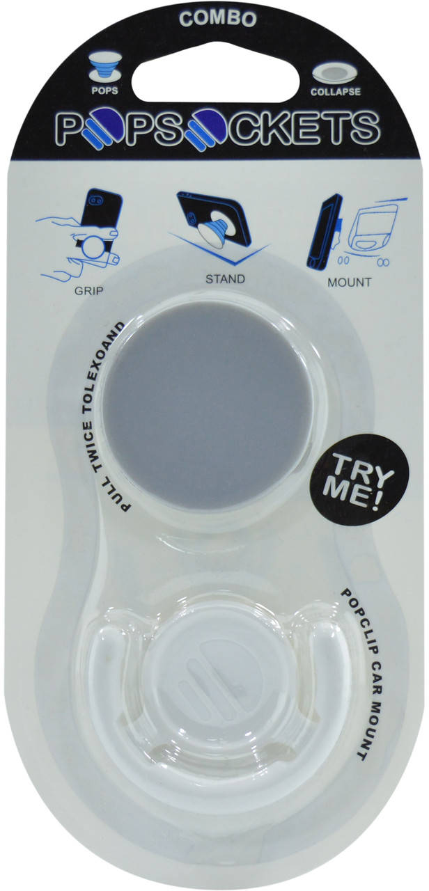

Попсокет Popsocket (Держатель для телефона) Combo + Авто держатель Серый (299585)