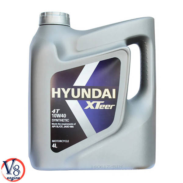 

Моторное масло для мотоциклов 4-тактных HYUNDAI XTeer 4T 10W-40 полусинтетическое SL/CF (1041016) 4л