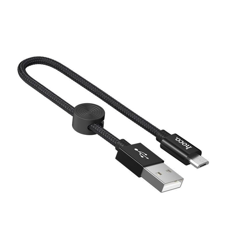 

Кабель Usb Micro USB HOCO X35 Premium 2.4A 0.25m (круглый) Black, Черный