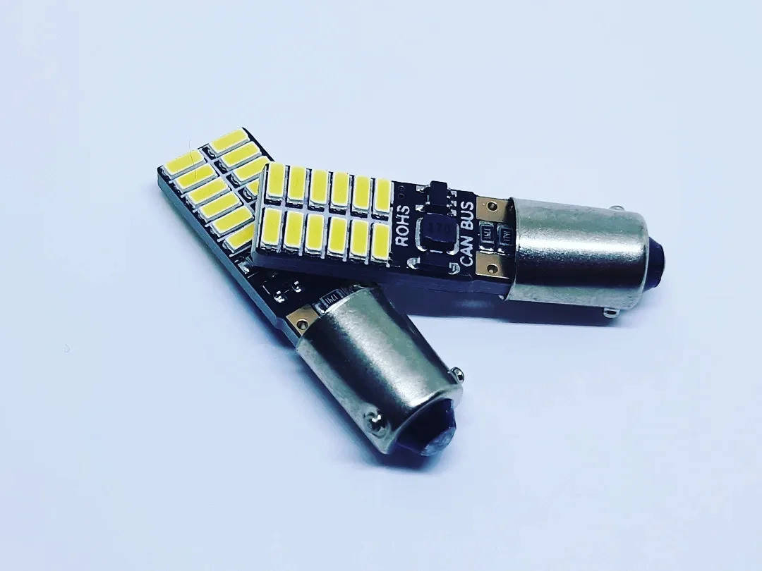 

Лампа BAX9s(H6W)A 12V LED 24х4014 white резистор canbus (зміщений цоколь)