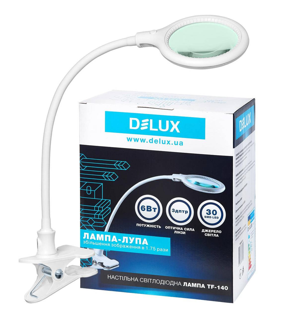 

Настольная лампа с лупой DELUX TF-140 3D 6 Вт LED белая