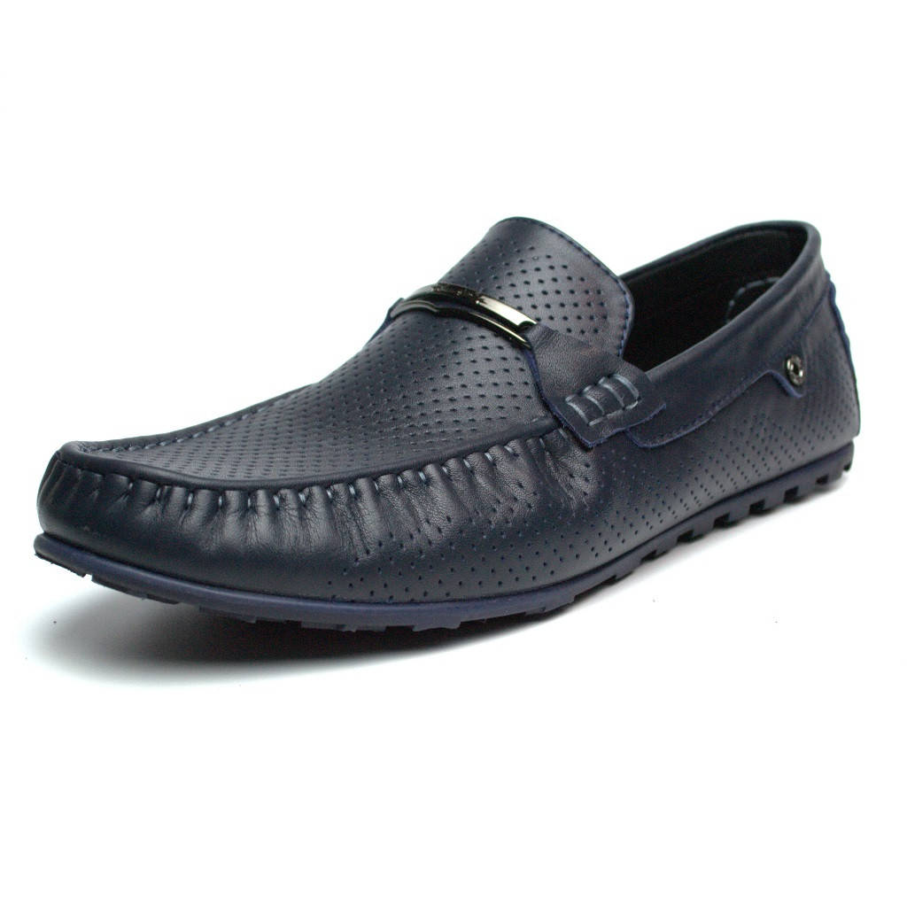 

Летние мокасины кожаные синие с перфорацией мужская обувь Rosso Avangard ETHEREAL Cross Sapphire Leather