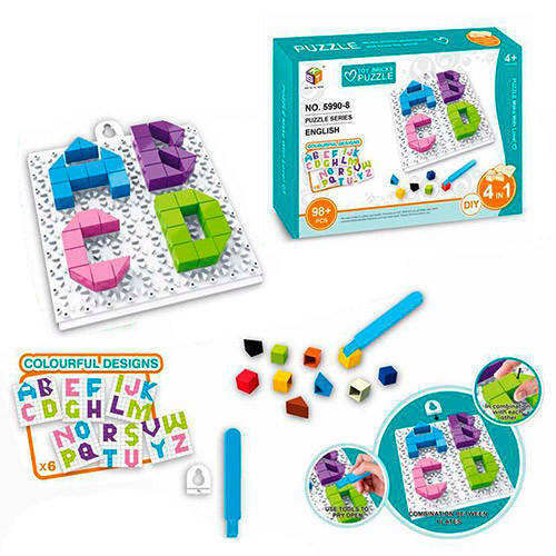 

Мозаика 5990-8 (192шт) буквы(англ), поле11-12см, 98дет, в кор-ке, 20-14,5-4см