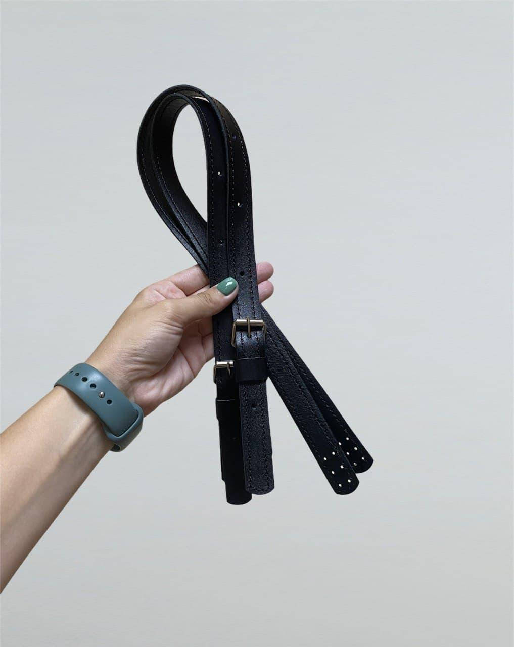 

Ручки для шоппера с пряжкой, натуральная кожа на подкладе, пришивной, 65х2см, Черный