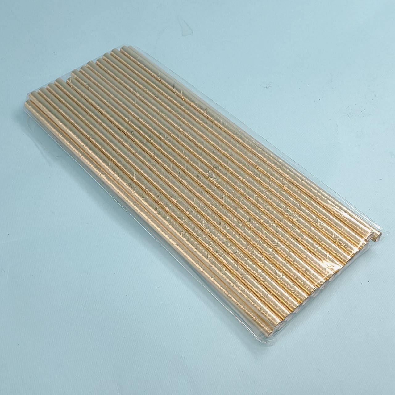 

Трубочки бумажные Золотые 19.5 см 25 шт