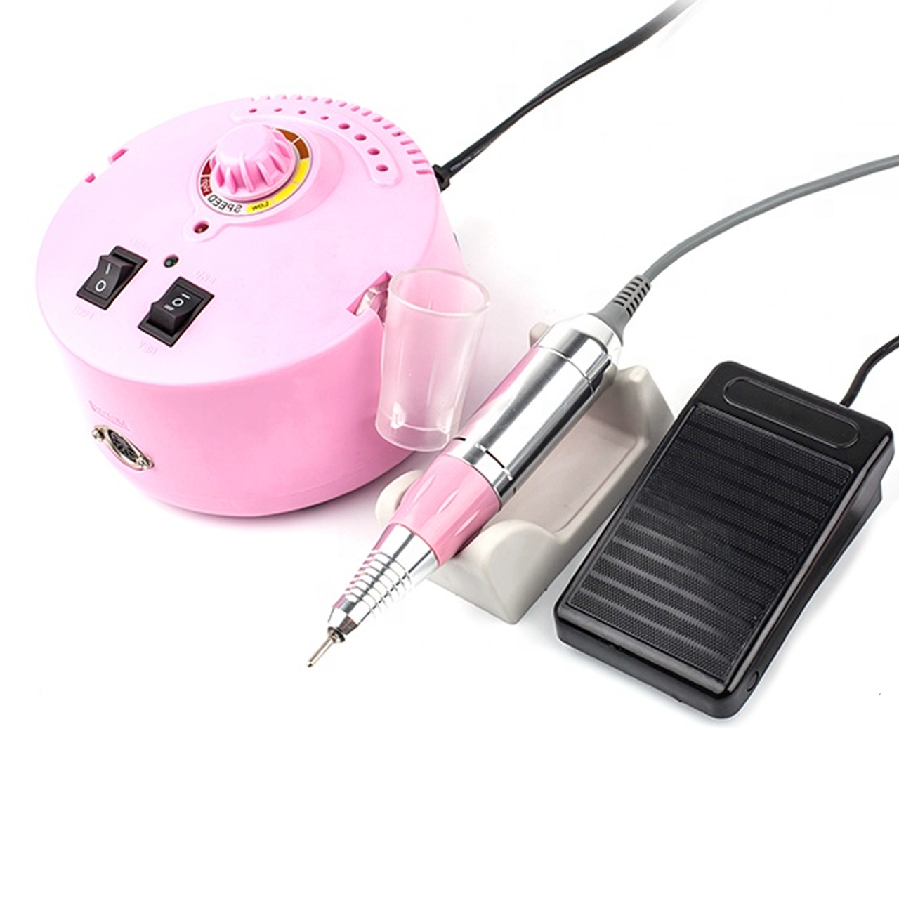 

Фрезер ZS-605 на 80 Вт и 45000 об/мин для маникюра и педикюра (pink), Розовый