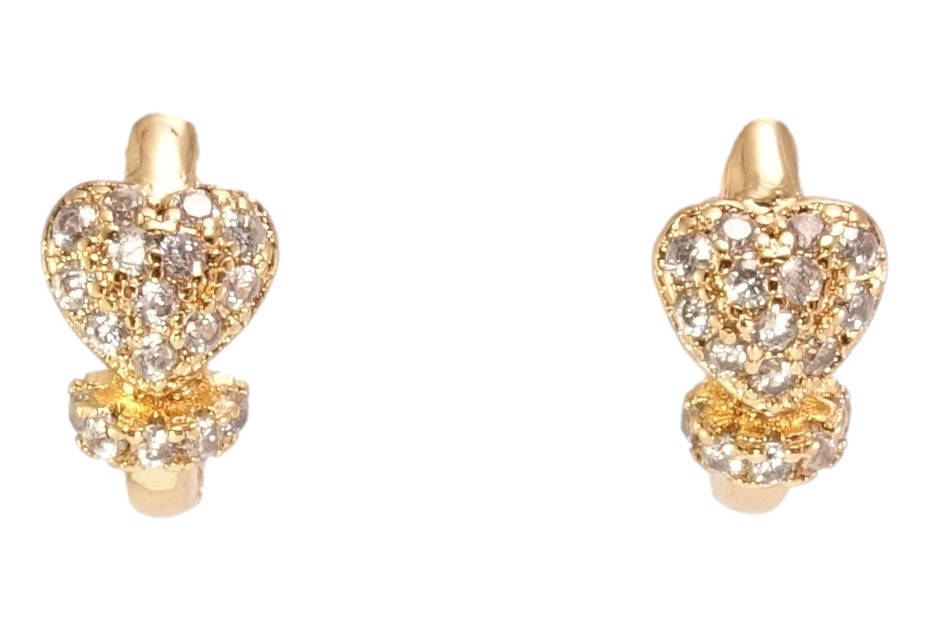 

Серьги Xuping Позолота 18K колечки "Сердечки с цирконием"