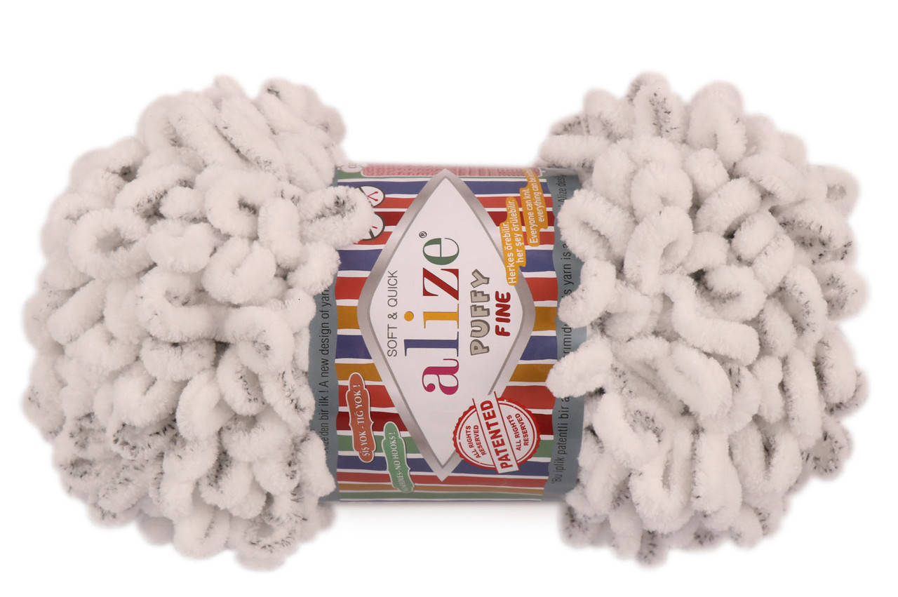 

Alize Puffy Fine NEW, Леопард №686, Белый