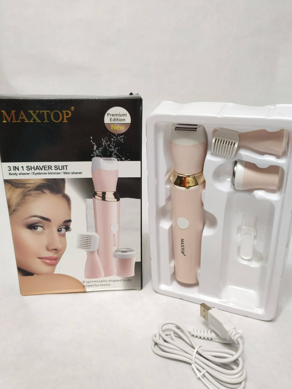 

Женский триммер для бровей зоны бикини 3 в 1 MAXTOR