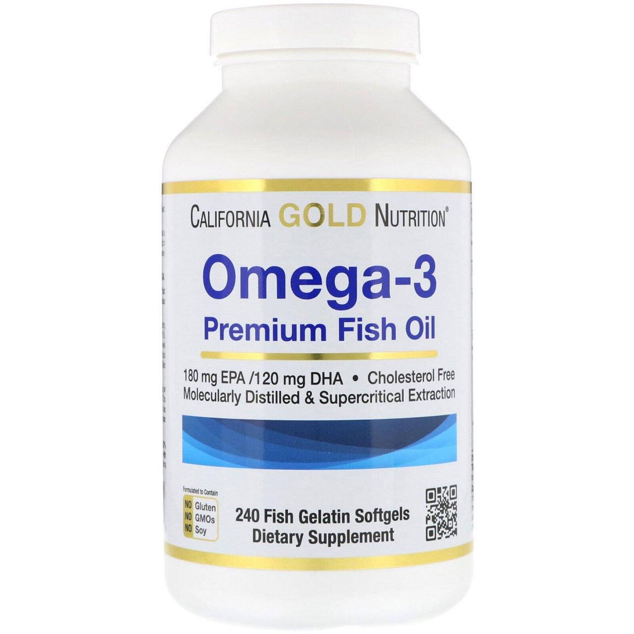 

CGN, Omega-3 Premium Fish Oil, 240 капсул, рыбий жир, омега-3