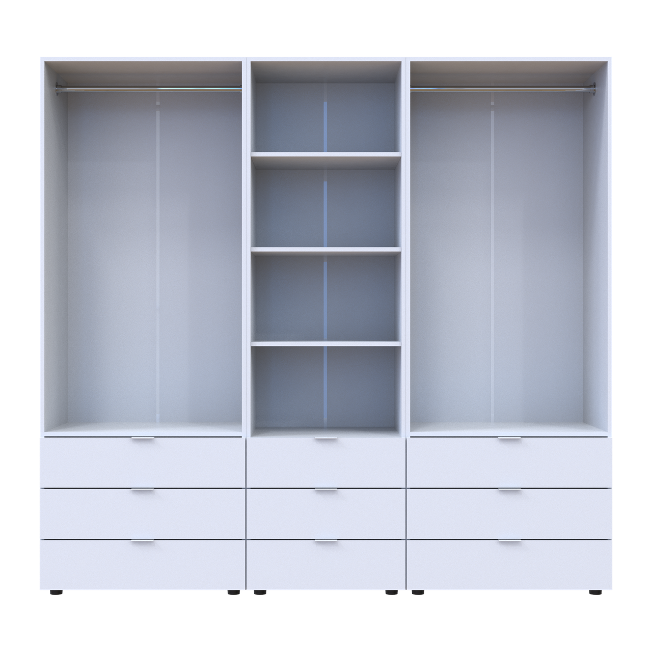 Шафа для одягу Doros Гелар Білий 2+2ДСП з пеналом 215х49.5х203.4 (42005165) 5