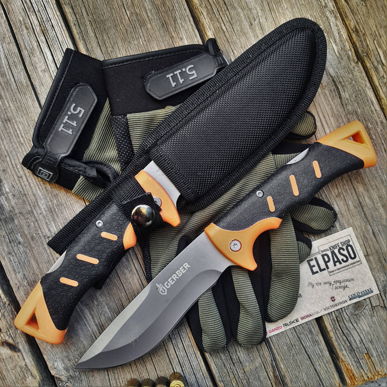 

Нож туристический Gerber Fix Classic replic, 7Cr13 сталь. Ножны в комплекте, Серый