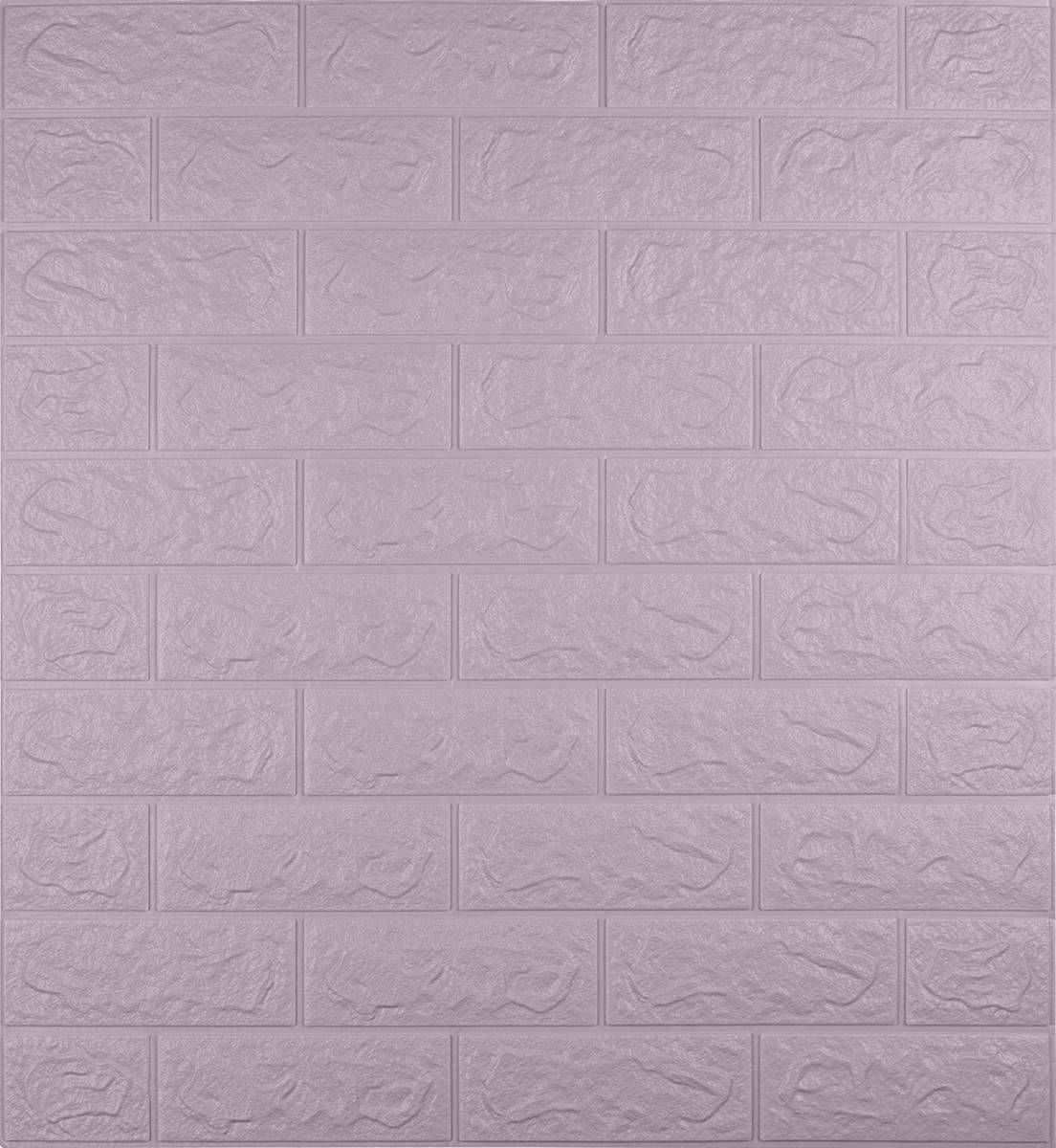 

№15 Самоклеющаяся 3D панель "Светло-фиолетовый кирпич" 77×70 см толщина 3 мм