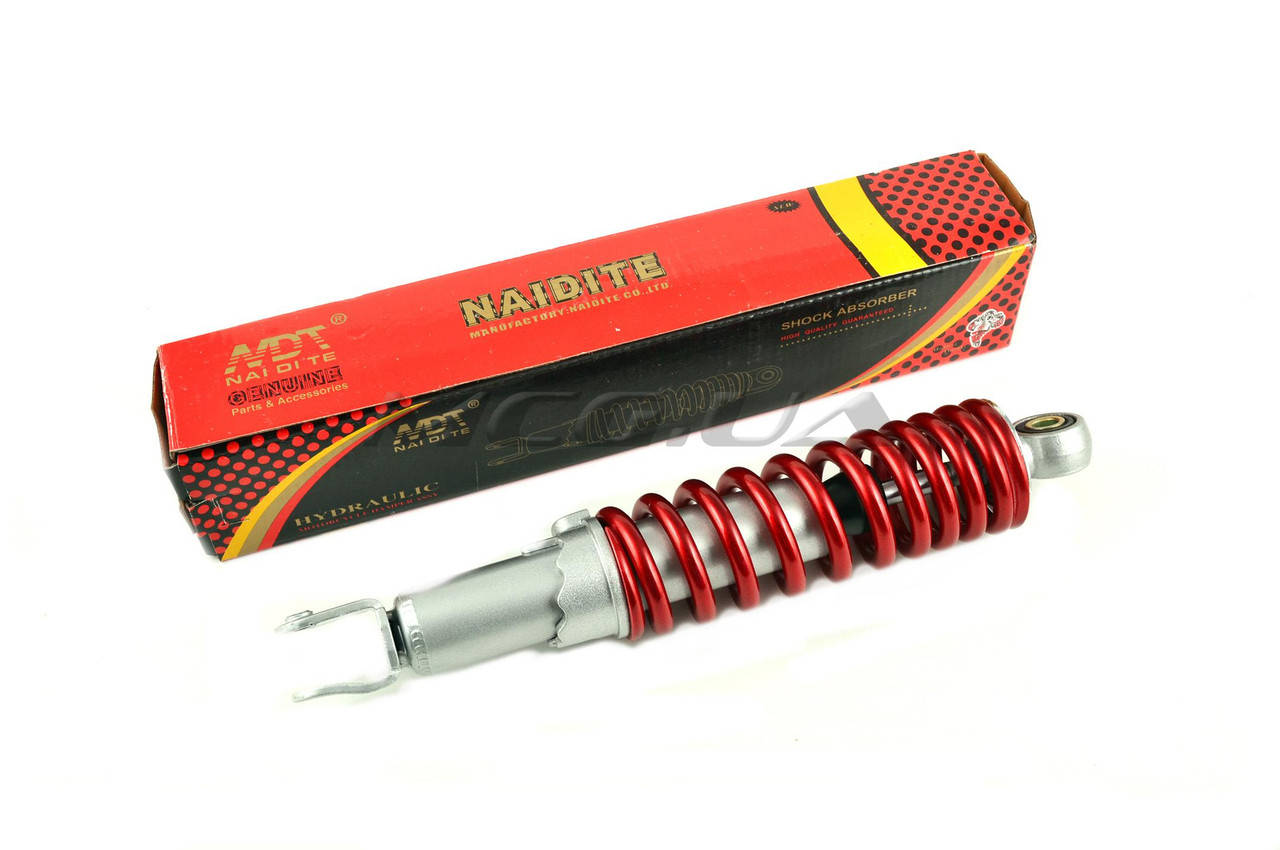 

Амортизатор на скутер GY6, DIO ZX 310mm, регулируемый "NDT" (красный металлик)