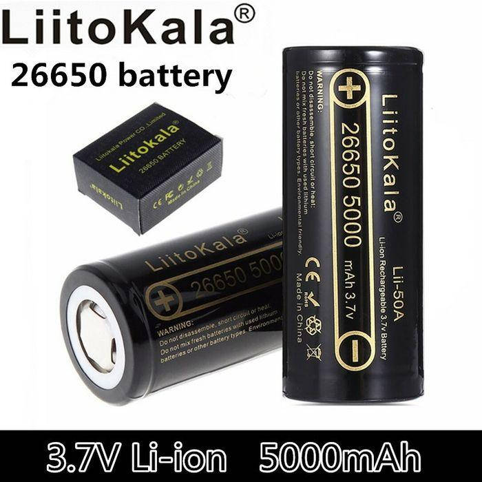 

Высокотоковый Аккумулятор LiitoKala 26650 5000mah 50A 3.7v фонарик цена за 1шт!