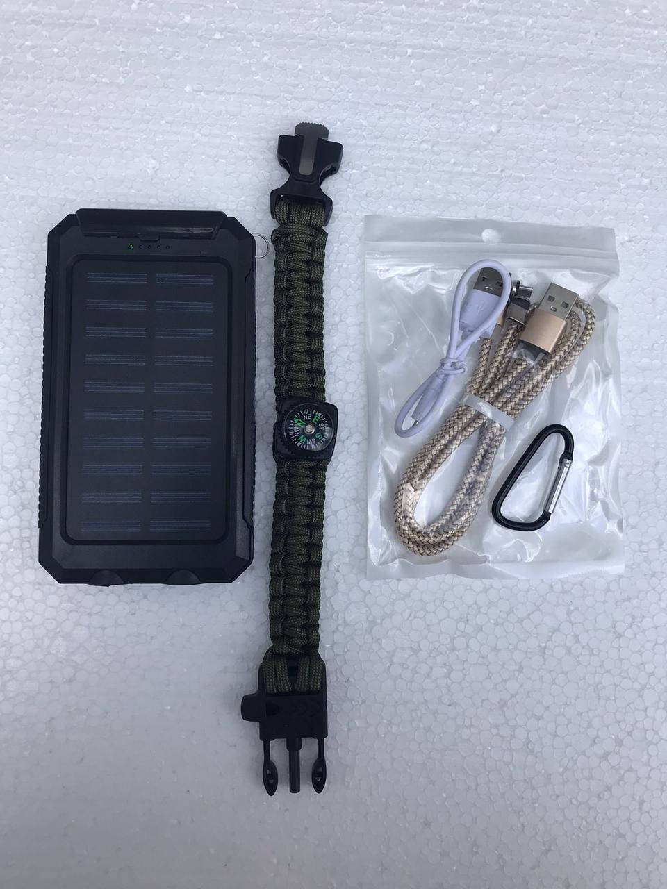 

Павербанк Броньований сонячний POWER BANK SOLAR 20000 мач, чорний 2 X USB