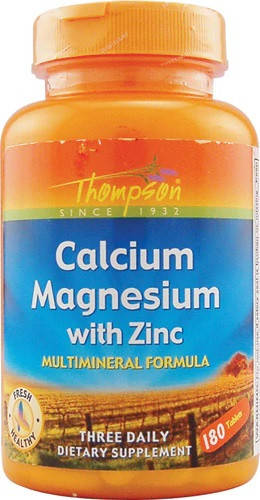 

Thompson Calcium Magnesium with Zinc Кальций, магний, цинк 1000/400/15 мг в дневной дозе180 табл на 60 дней