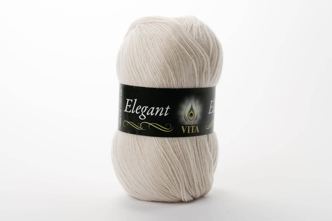 

Пряжа полушерстяная Vita Elegant, Color No.2077 молочный