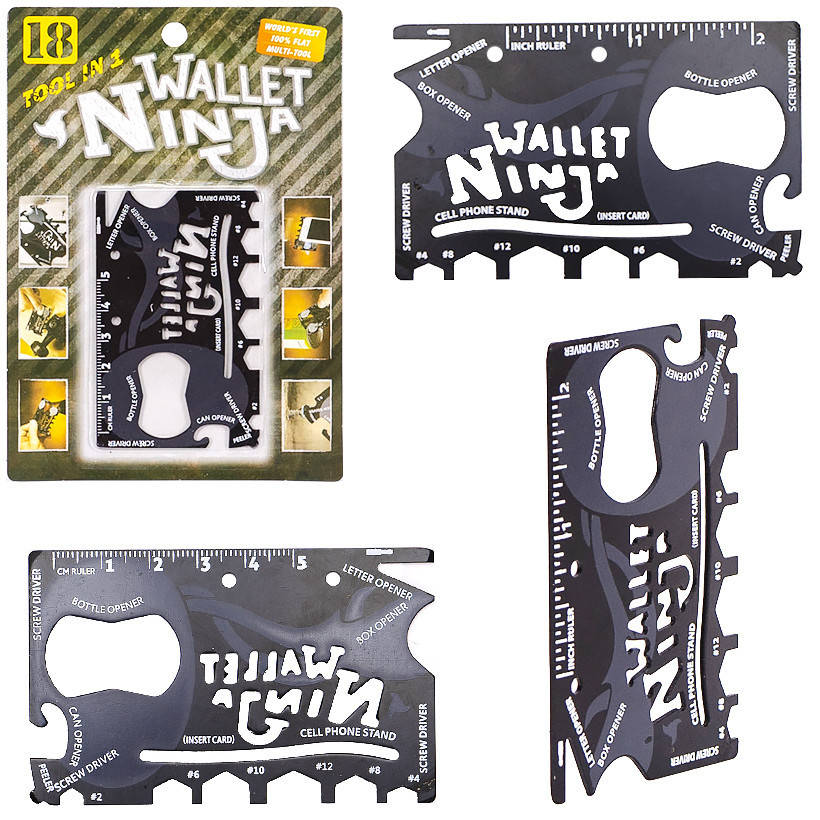 

Мульти-кредитка ключ WALLET NINJA 18в1 8,5*5,3см X1-37
