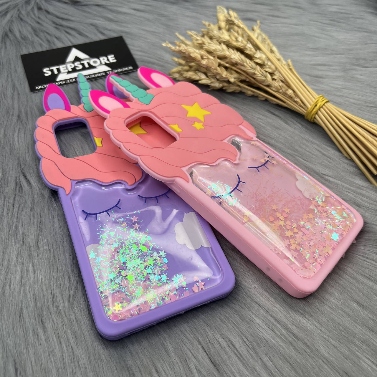 

Чехол 3D Unicorn единорог для Samsung A71 А715 переливайка, Фиолетовый