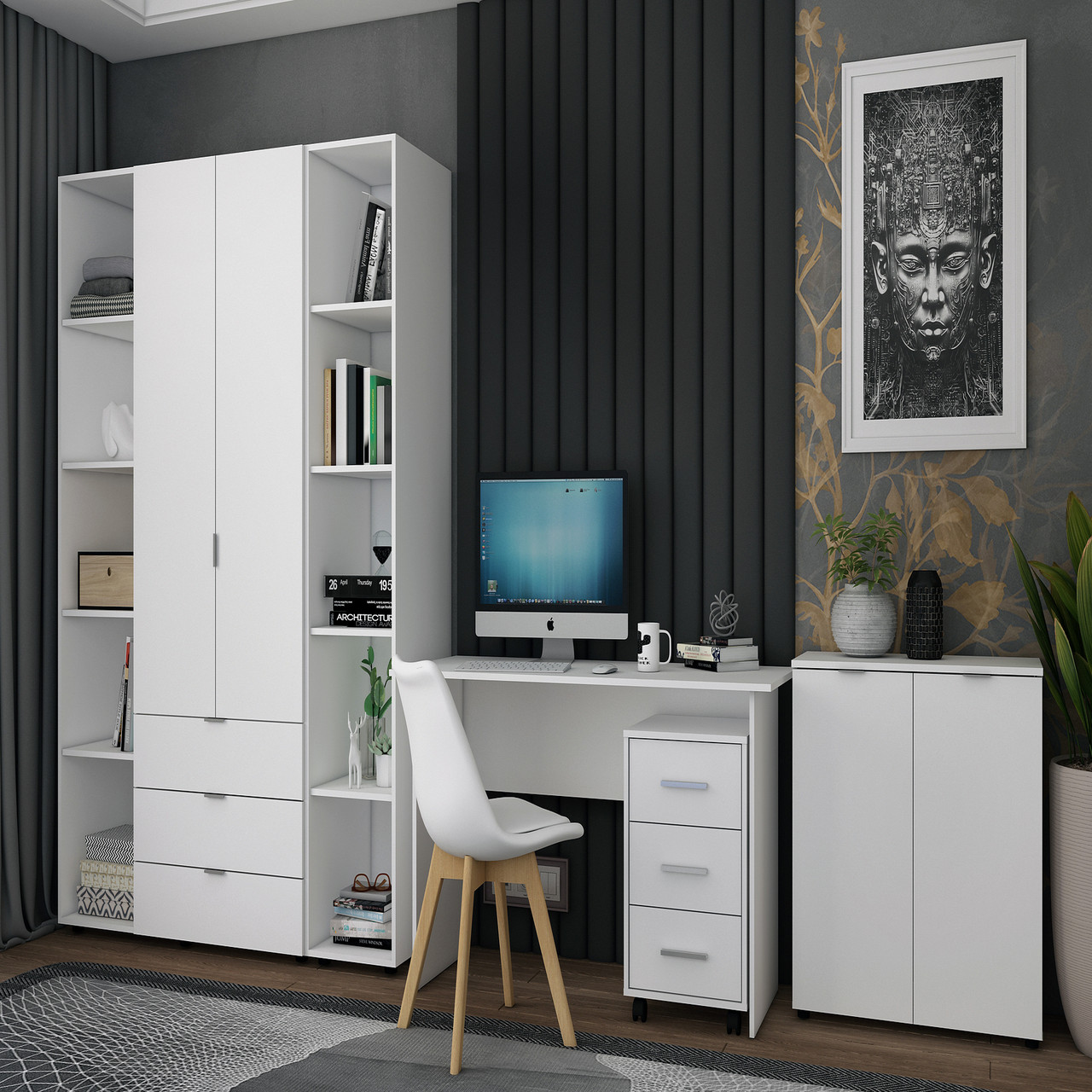 Комод Doros Рон 3 2 фасади Білий 80х38х81 (41516001) 5